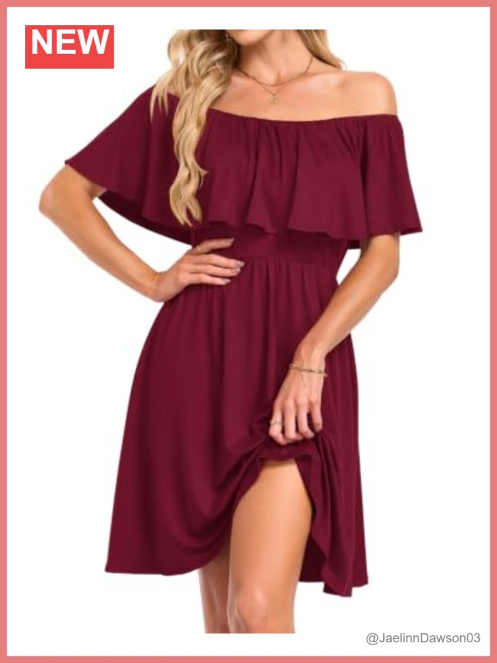 Off Shoulder Ruffle Floral Mini Dress with Pockets Casual Sundress